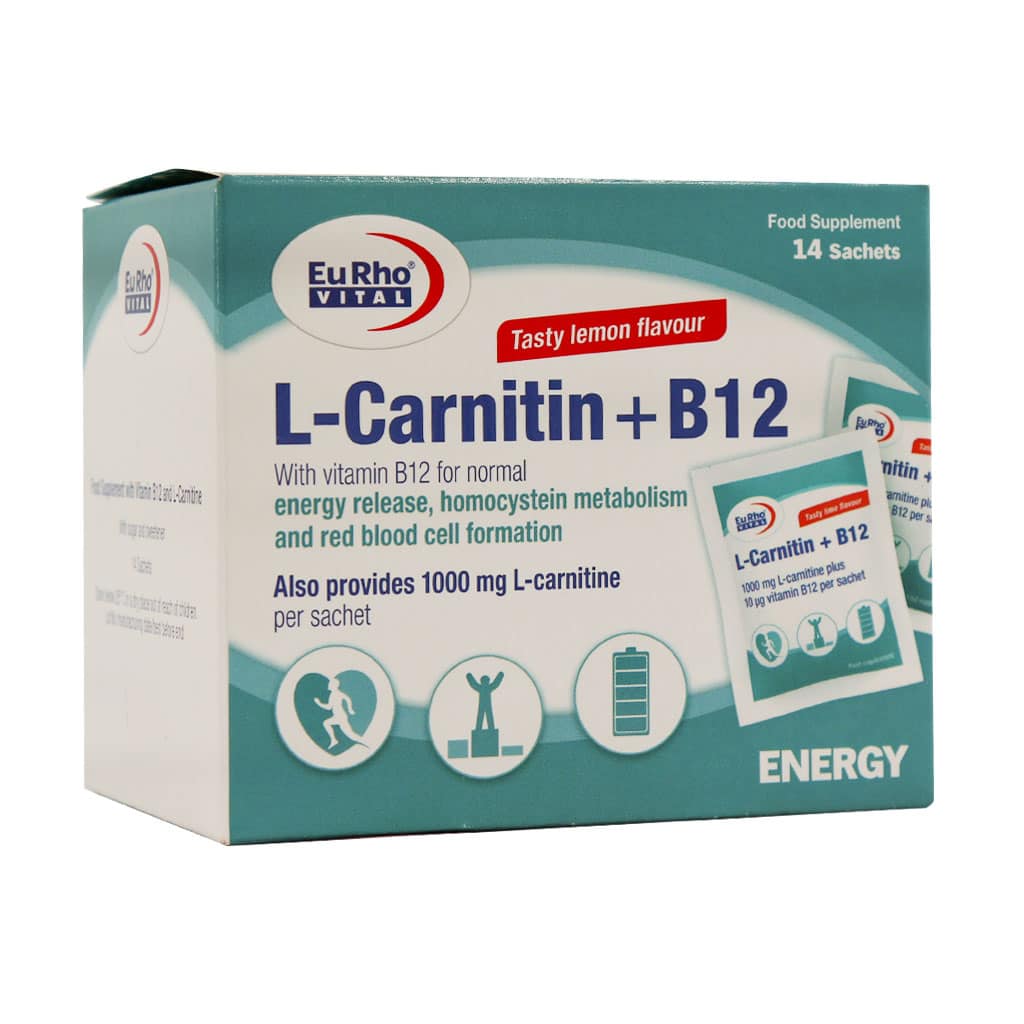 ساشه ال کارنیتین پلاس B12 یوروویتال 14 عدد نمای ۲